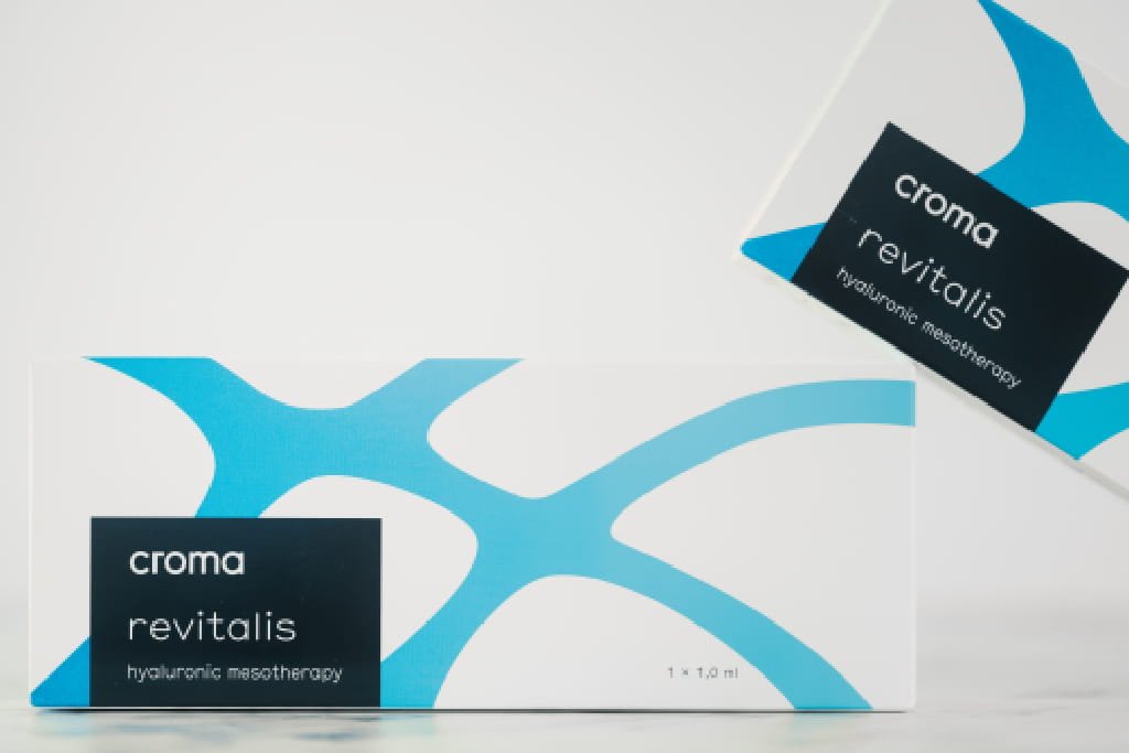 A couple of boxes of Croma Revitalis hyaluronic mesotherapy skin booster.