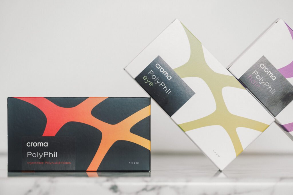 Three boxes of Croma PolyPhil polynucleotide filler.