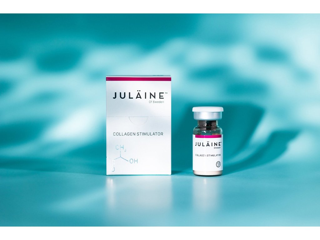 A small bottle of Julaine treatment with it's packaging.