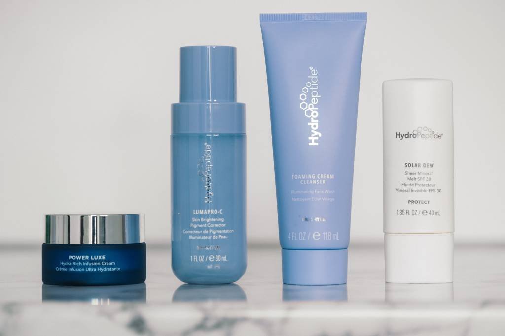 A selection of skincare products from our partner brand, Hydropeptide, for pigmentation and sun-damaged skin.